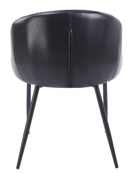 Sillón PELAYO, metal, similpiel vintage negra