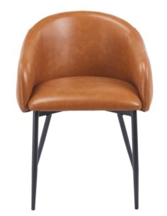 Sillón PELAYO, metal, similpiel vintage marrón 2