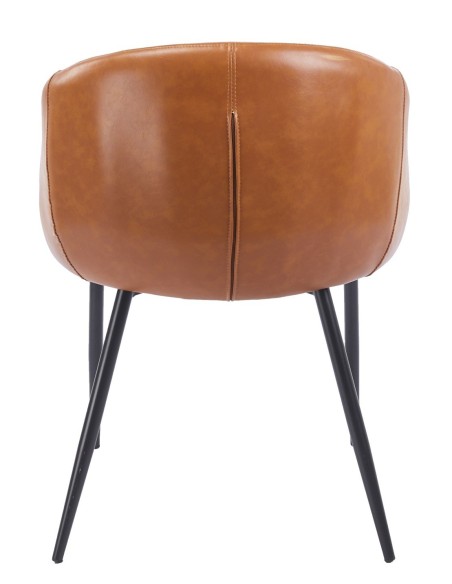 Sillón PELAYO, metal, similpiel vintage marrón