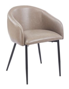 Sillón PELAYO, metal, similpiel vintage gris