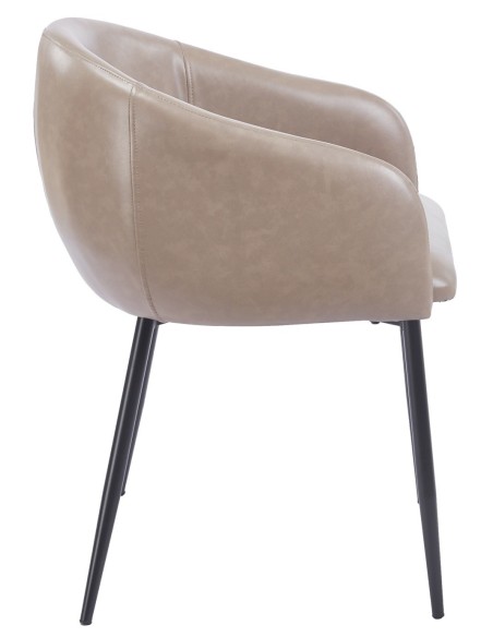 Sillón PELAYO, metal, similpiel vintage gris