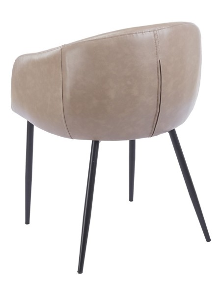 Sillón PELAYO, metal, similpiel vintage gris