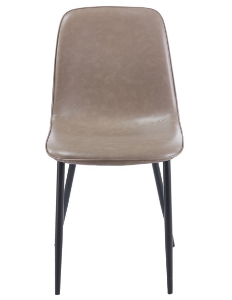 Silla PEÑAFIEL, metal, similpiel vintage gris