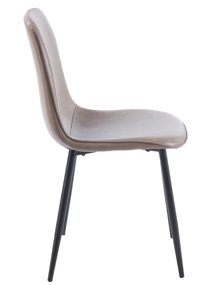 Silla PEÑAFIEL, metal, similpiel vintage gris