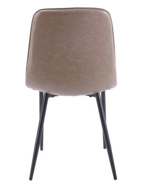 Silla PEÑAFIEL, metal, similpiel vintage gris