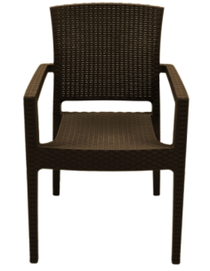 Sillón LARRY, apilable, polipropileno marrón chocolate