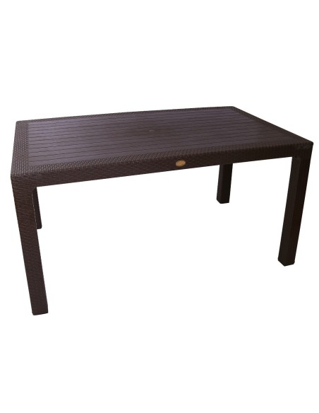 Mesa FARO, polipropileno marrón chocolate, 150 x 90 cms