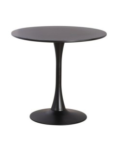 Mesa TUL, base de metal, tapa lacada negra, 90 cms de diámetro