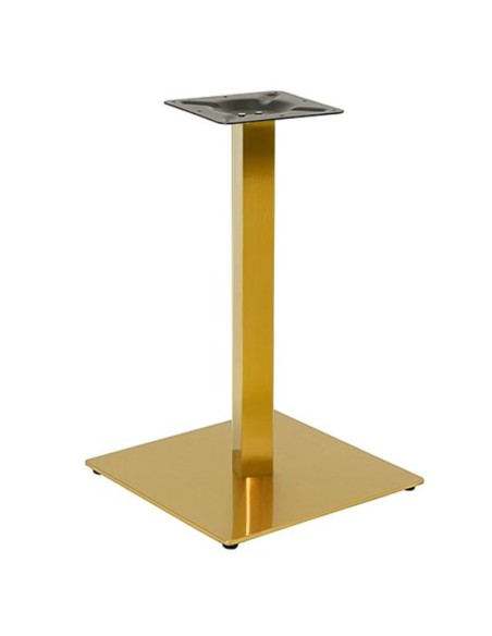 Base de mesa TROCADERO 72DO, acero inoxidable, dorada, base de acero de 8 mm. 45 x 45 cms, altura 72 cms