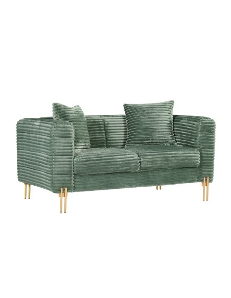 Sofá LARIOS, 2 plazas, tejido corduroy verde claro