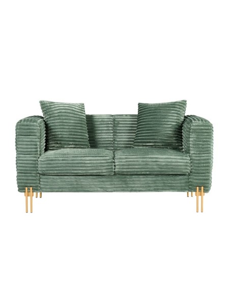 Sofá LARIOS, 2 plazas, tejido corduroy verde claro