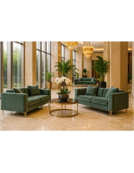 Sofá LARIOS, 2 plazas, tejido corduroy verde claro