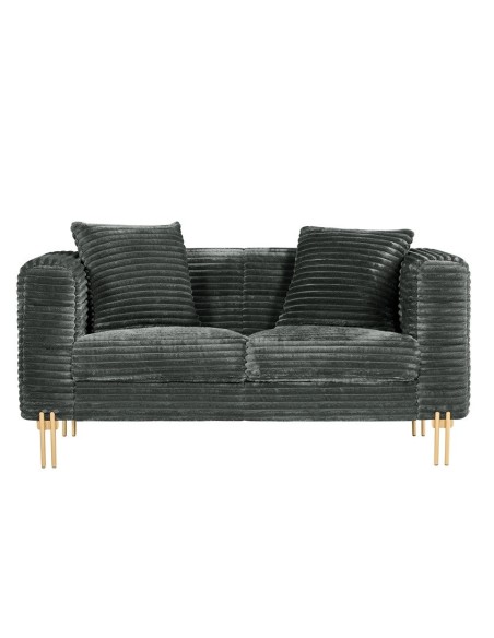 Sofá LARIOS, 2 plazas, tejido corduroy gris