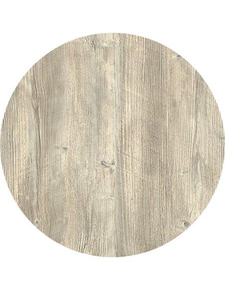 Tablero de mesa Werzalit-SM, PONDEROSA BLANCO 178, 70 cms de diámetro*.