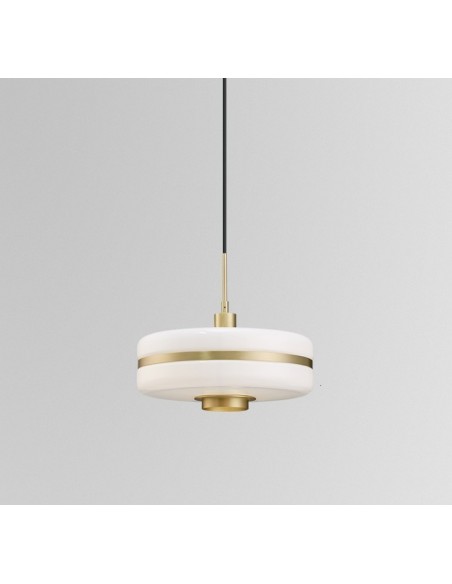 Lámpara LYRA, colgante, metal, cristal blanco