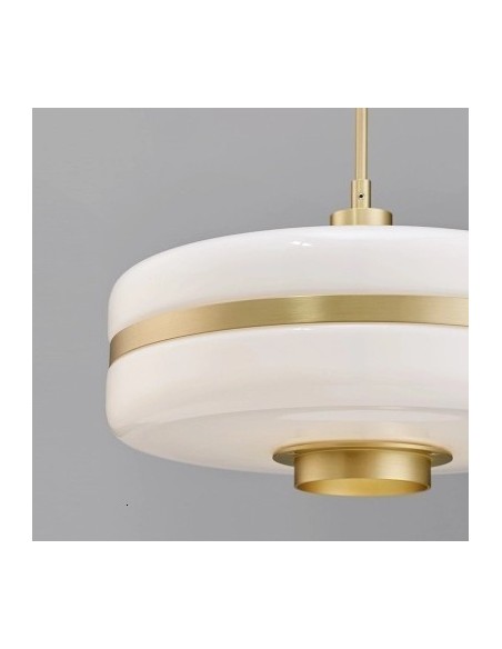 Lámpara LYRA, colgante, metal, cristal blanco