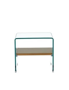 Mesa POITIERS, baja, estante, cristal, 50 x 40 cms 2