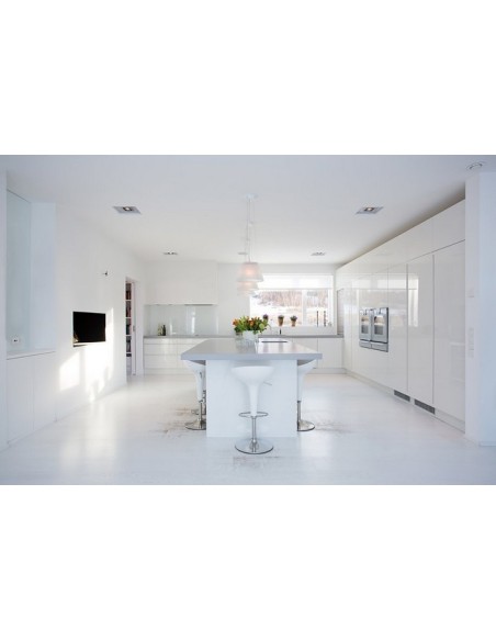 Taburete AUSTIN ( M ), cromado, abs blanco