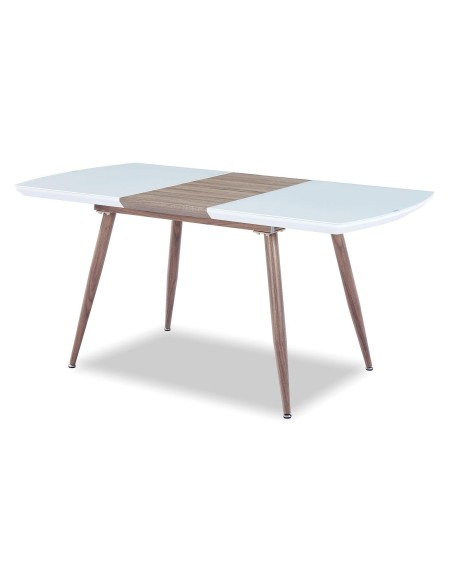 Mesa SOHAIL, extensible, metal, madera, cristal,140 ~ 180x80 cms