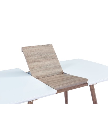 Mesa SOHAIL, extensible, metal, madera, cristal,140 ~ 180x80 cms