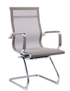 Sillón de oficina PRAGA, fijo, cromado, malla marrón