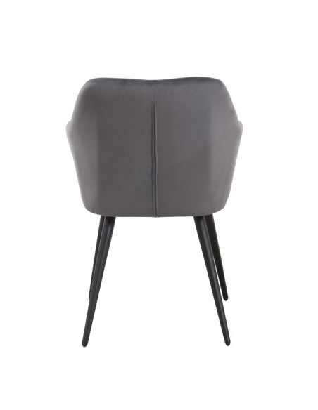 Sillón ROLANDO, metal, tapizado velvet 21 gris oscuro