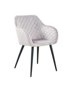 Sillón ROLANDO, metal, tapizado velvet 13 gris claro