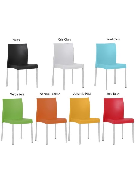 Silla SANDRA, aluminio, polipropileno negro*