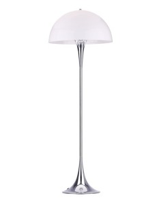 Lámpara VEYPA, de pie, metal, cromada, blanca