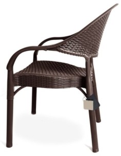 Sillón TORREMOLINOS, apilable, patas metálicas, polipropileno marrón chocolate 2