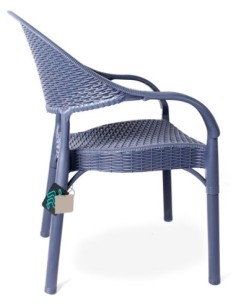 Sillón TORREMOLINOS, apilable, patas metálicas, polipropileno gris oscuro 2