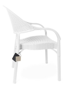 Sillón TORREMOLINOS, apilable, patas metálicas, polipropileno blanco 2