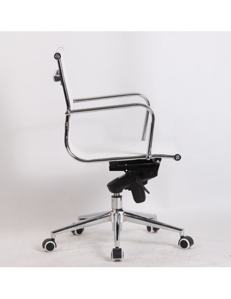 Sillón de oficina MAX NEW, giratorio, malla blanca