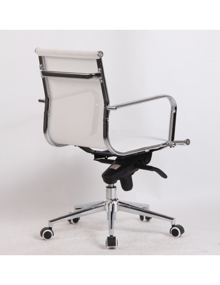 Sillón de oficina MAX NEW, giratorio, malla blanca