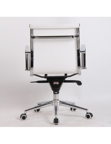 Sillón de oficina MAX NEW, giratorio, malla blanca