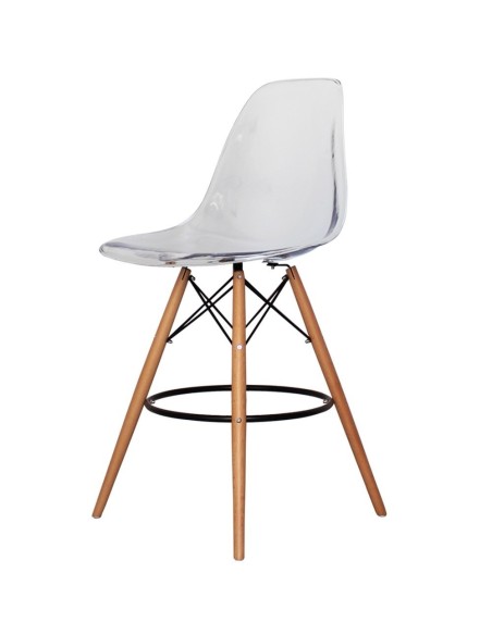 Taburete STAR, madera, carcasa transparente