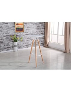 Mesa OTILIA NEW, alta, madera, tapa blanca de 60 cms 2