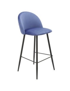 Taburete MAGDA, metal, tapizado velvet azul 2