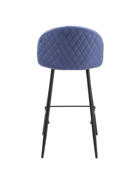Taburete MAGDA, metal, tapizado velvet azul