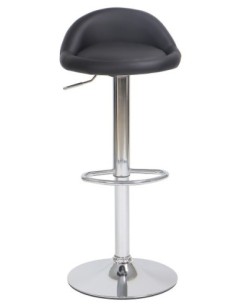 Taburete ALIVERI, cromado, similpiel negra 2