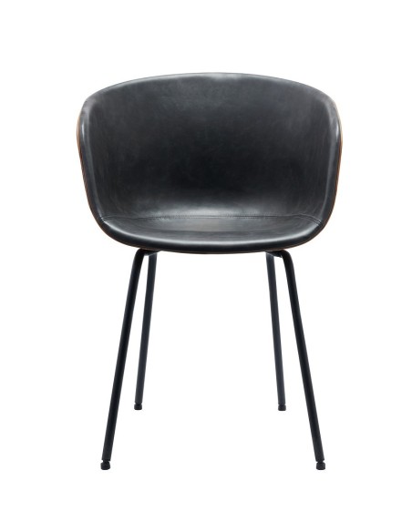 Sillón MISSOURI, metal, similpiel cuero marrón y negro