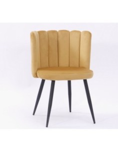 Silla RAMSÉS, metal, tapizado velvet amarillo