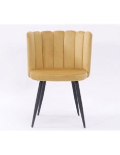 Silla RAMSÉS, metal, tapizado velvet amarillo 2