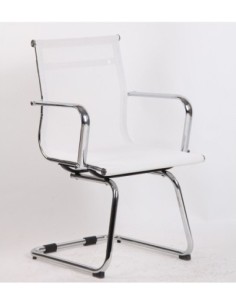 Sillón de oficina MAX NEW, fijo, malla blanca
