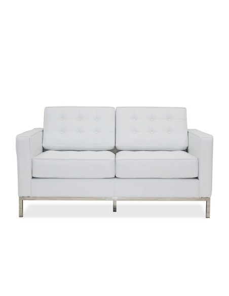 Sofá FLOR (T), 2 plazas, similpiel blanca