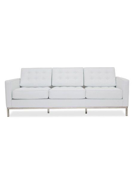 Sofá FLOR (T), 3 plazas, similpiel blanca