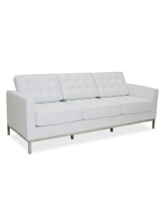 Sofá FLOR (T), 3 plazas, similpiel blanca 2