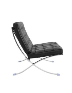 Silla BARNA (T), diseño, acero inoxidable, similpiel negra 2