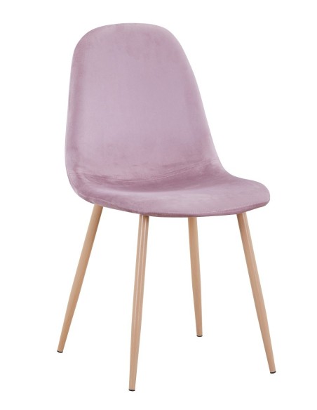 Silla EPOQUE NEW, patas metálicas, terciopelo rosa 25