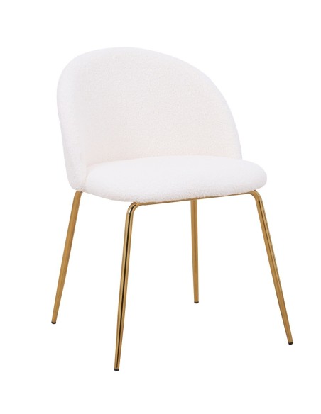 Silla TEDDY, patas doradas, tapizado lana